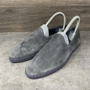 Vince Charcoal Gray Suede Slip-On Loafers